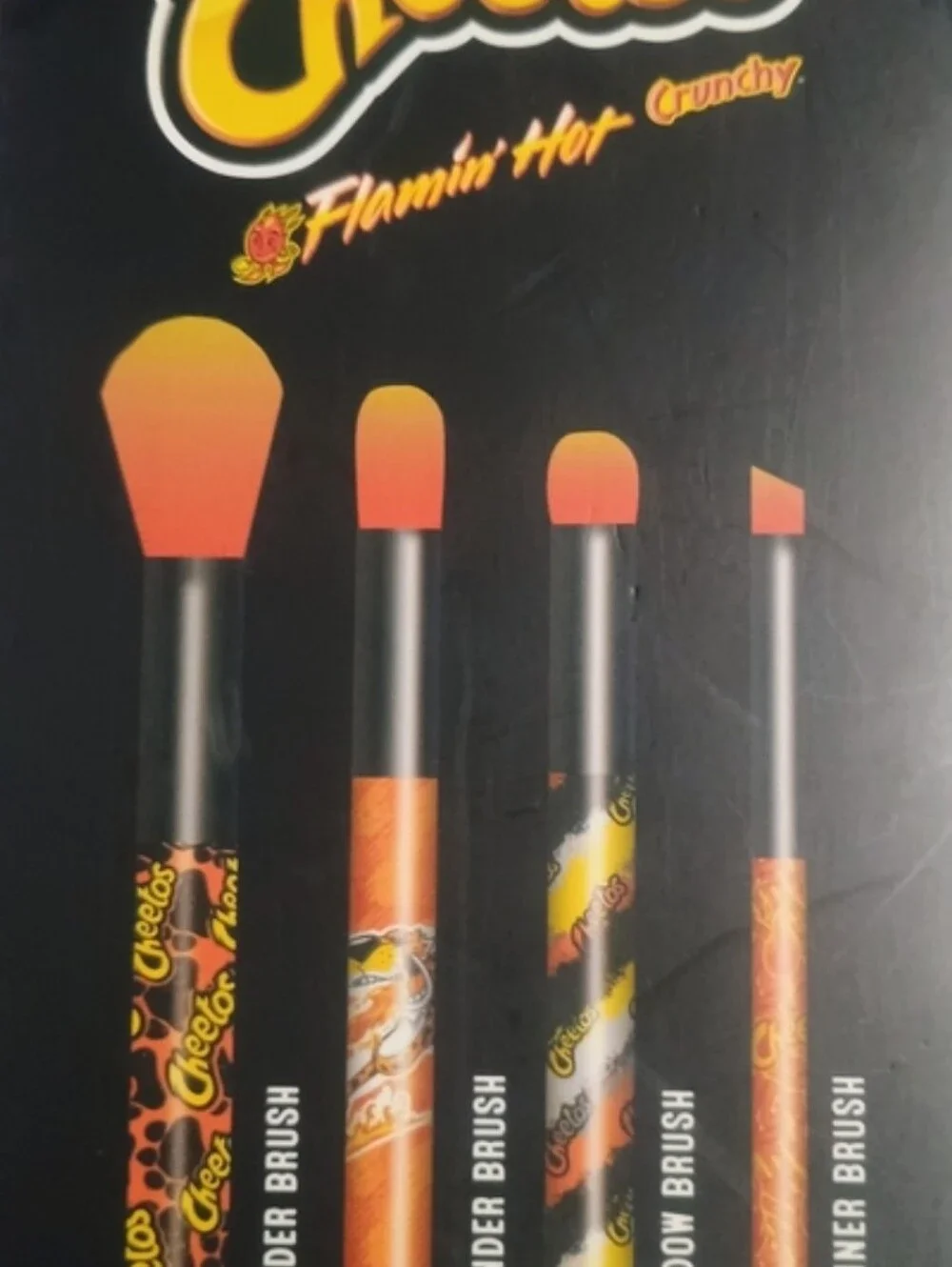 Cheetos Flamin' Hot Cosmetic Brush Set - Orange & Black